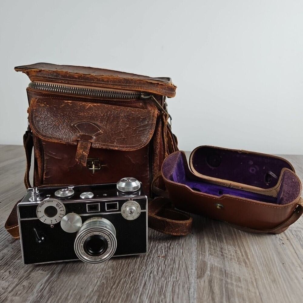 Argus C3 Brick 35mm Rangefinder Camera w/ 50mm F3.5 Cintar Lens & Leather Case